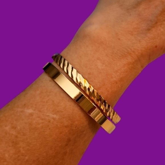 Vintage Jewelry - 3/$30 Copper Rose Goldtone Color Bangle Bracelets
